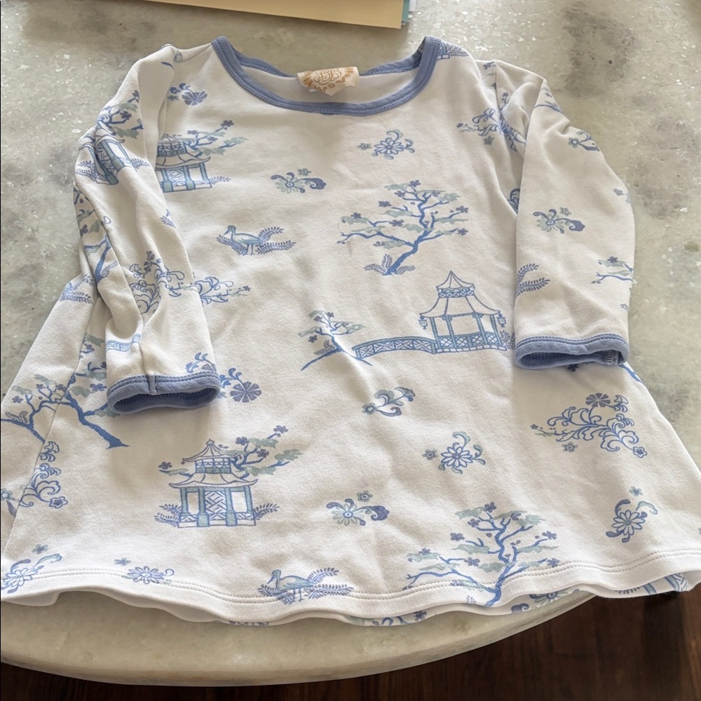 The Beaufort Bonnet Company Blue and Cream Scenic Dress